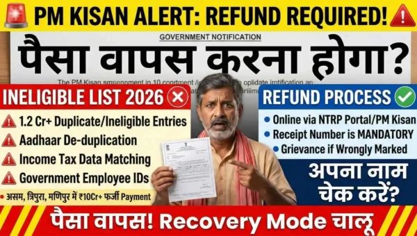 PM Kisan Ineligible List 2026 Refund Recovery Notice