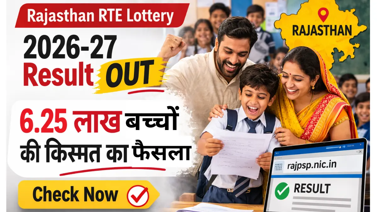 Rajasthan RTE Lottery Result 2026-27 announced, parents can check allotment status on rajpsp.nic.in