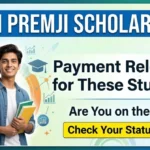 Azim Premji Scholarship payment released announcement with students holding books and scholarship update banner
