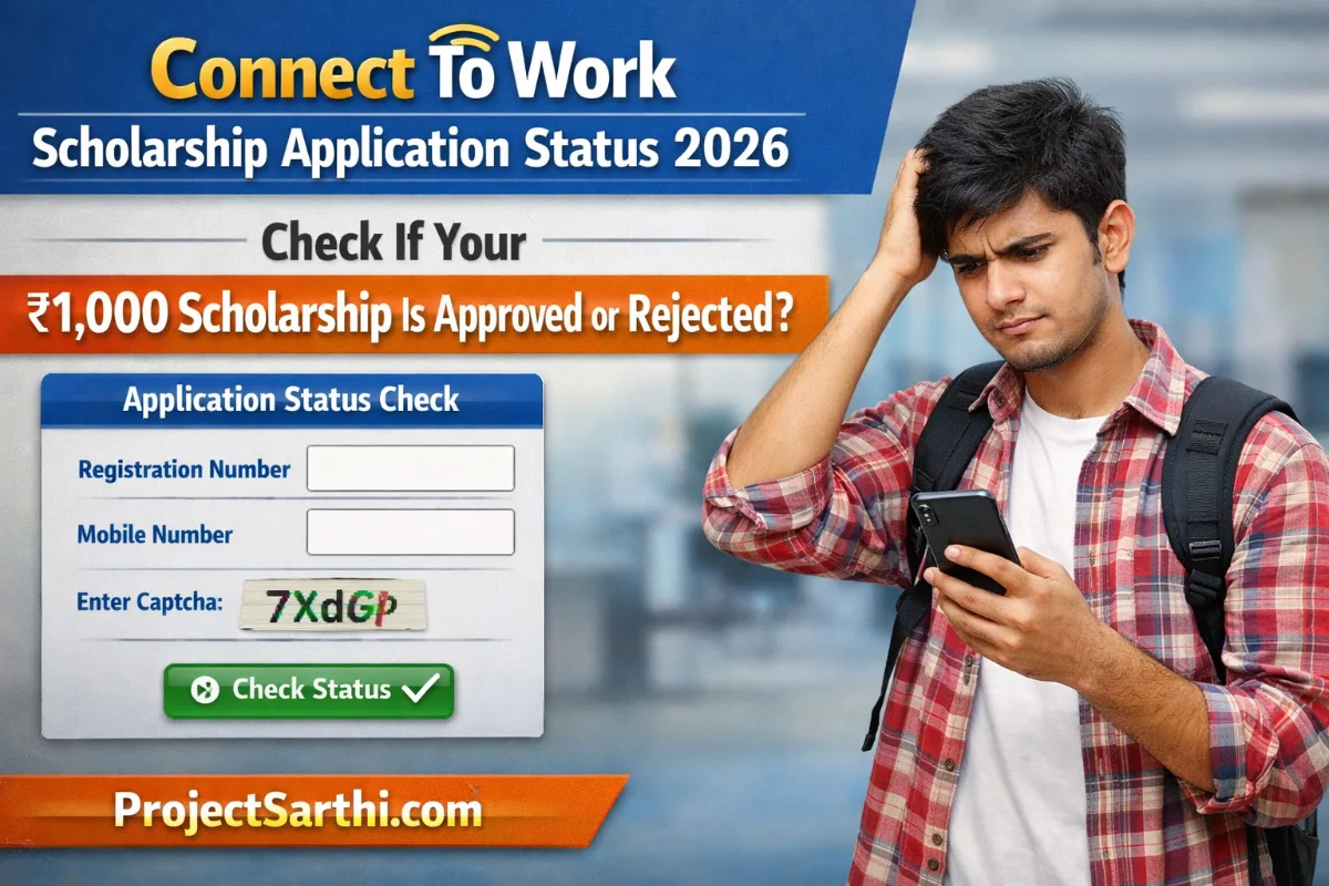 Connect To Work Scholarship Application Status 2026 check online using registration number or mobile number ₹1000 scholarship status Kerala