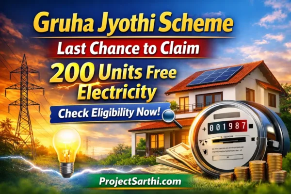 Gruha Jyothi Scheme Apply Online 2026 200 units free electricity Karnataka eligibility and registration
