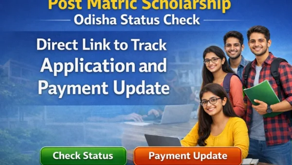 Post Matric Scholarship Odisha Status Check portal showing students checking application status and scholarship payment update online