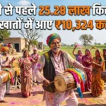 कृषक उन्नति योजना 2026: एक भारतीय किसान परिवार और ग्रामीण समुदाय खेतों के पास ढोल-नगाड़ों और रंगों के साथ होली मनाते हुए।